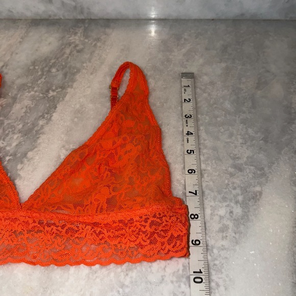 Victoria's Secret Orange Lace Triangle Bralette Women's Large - Picture 3 of 6